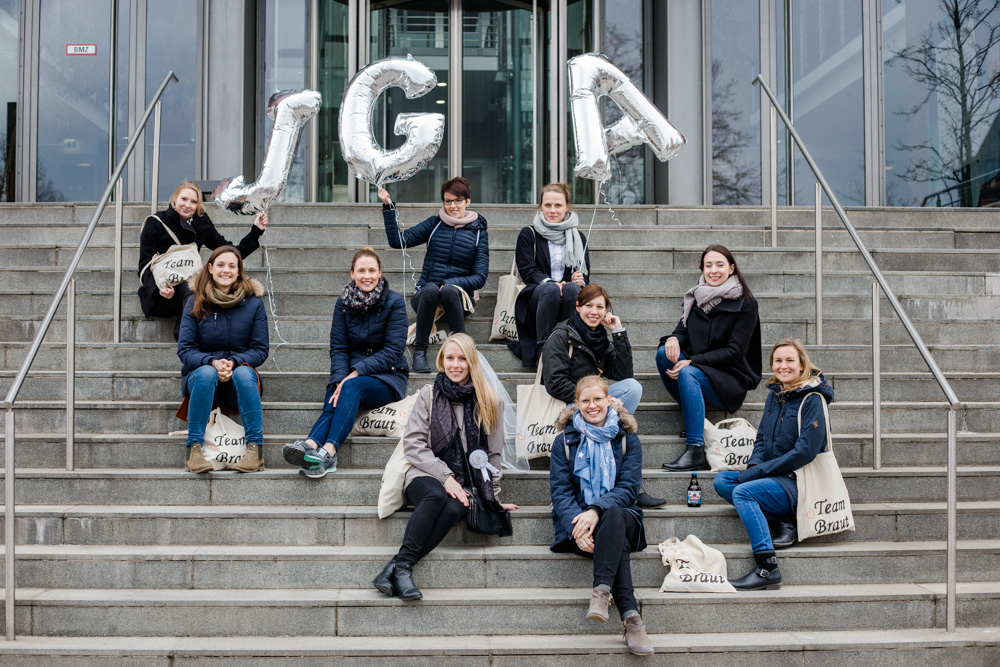 JGA in der Hamburger Speicherstadt bei Aprilwetter